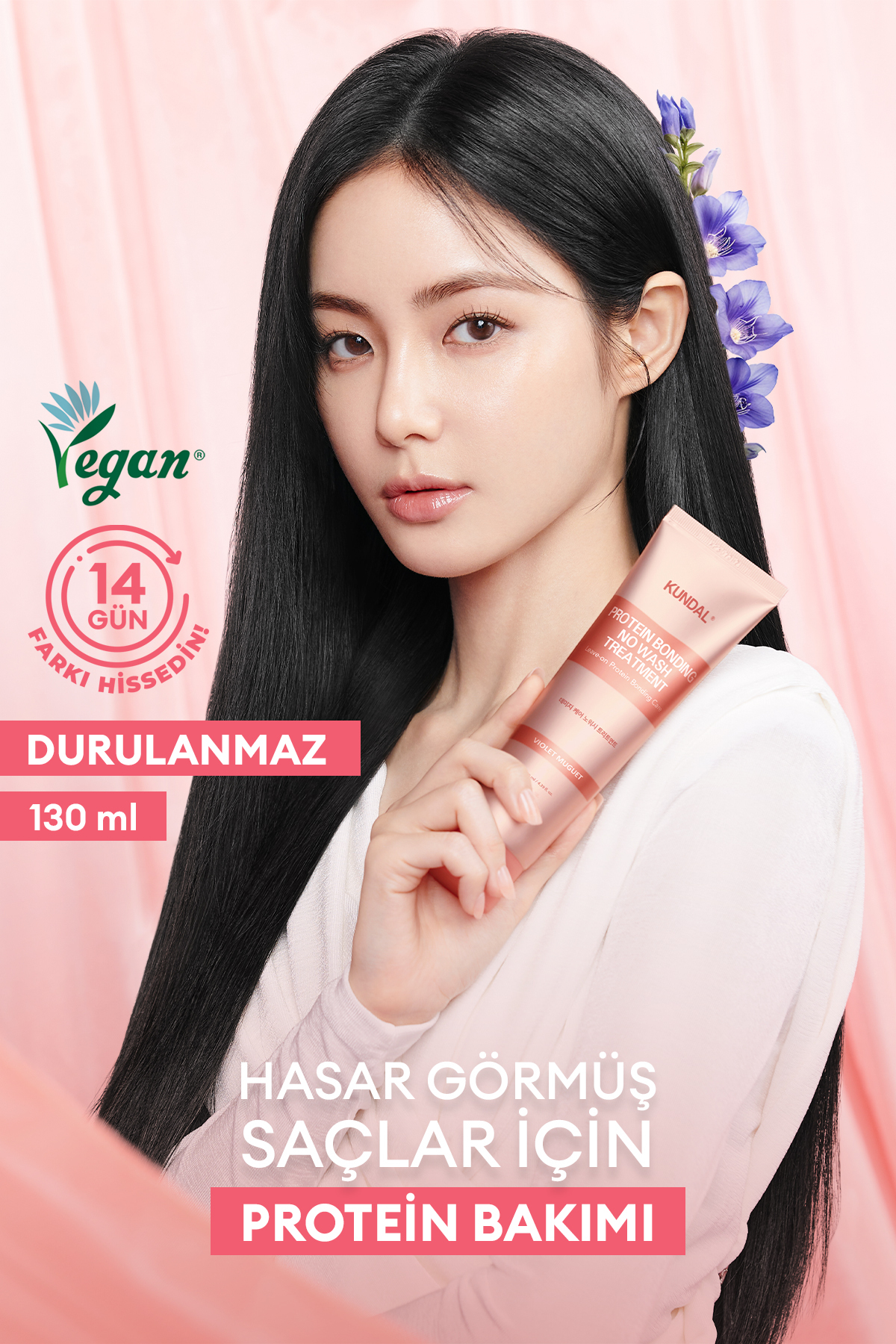Kundal Yoğun Onarıcı Durulanmayan Bakım Kremi KUNDAL Protein Bonding No Wash Treatment 130ml Violet Muguet — 7094