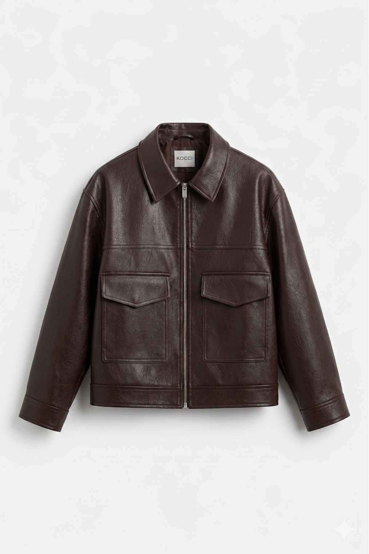 KOCCI Yeni Sezon Oversize Trend Premium Erkek Deri Ceket görsel 4