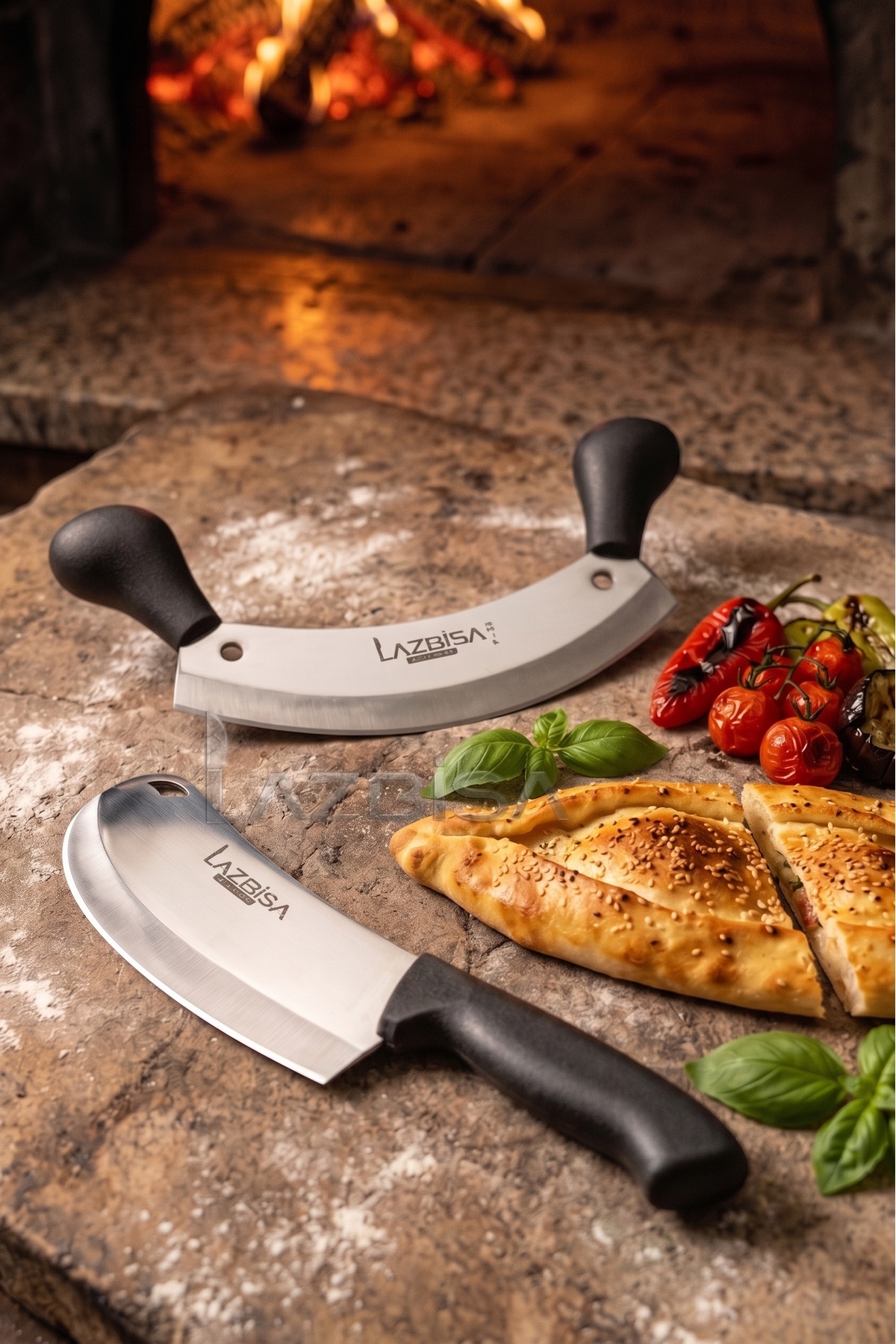 İncisive Series Kitchen Knife Dumpling Knife Pizza Pita Knife Mincing Knife Set of 2 (Mft-758)
