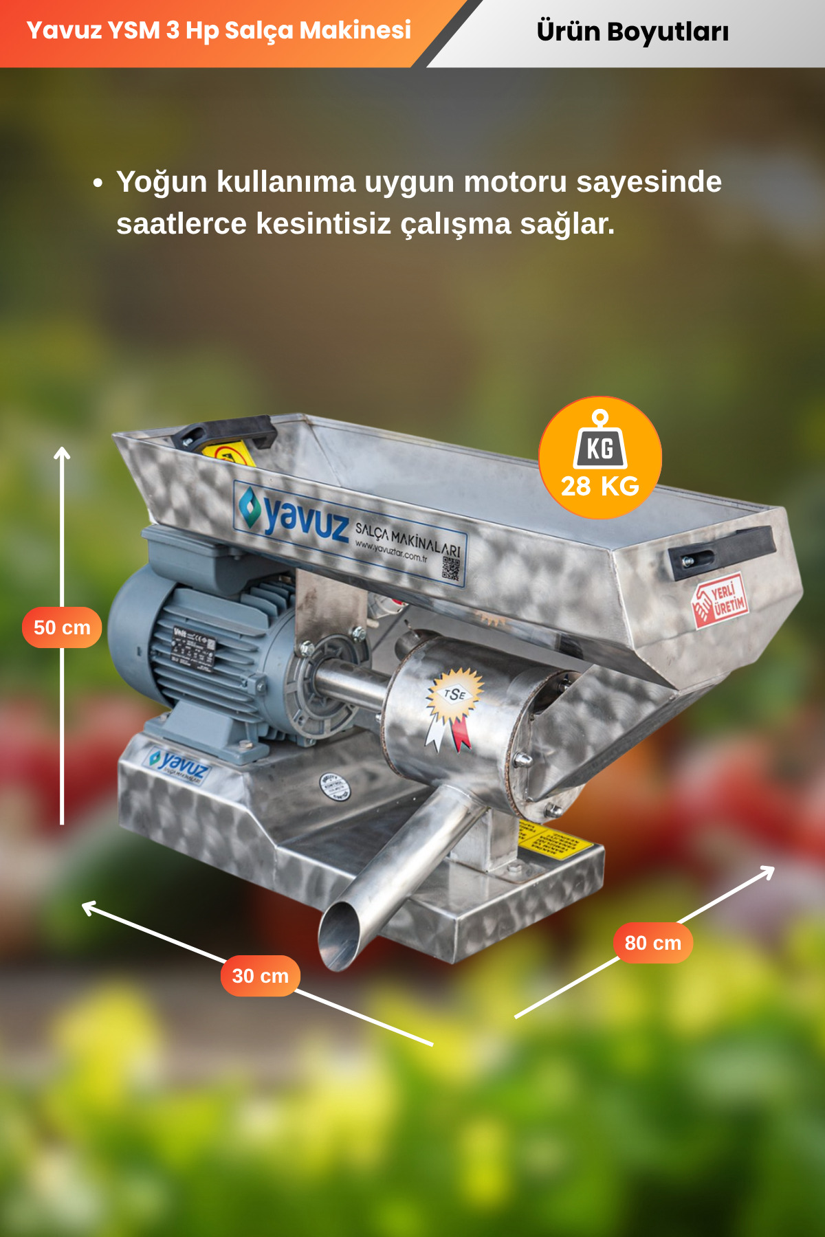 Yavuz YSM 3 Hp Salça Makinesi - Fiyatı, Yorumları