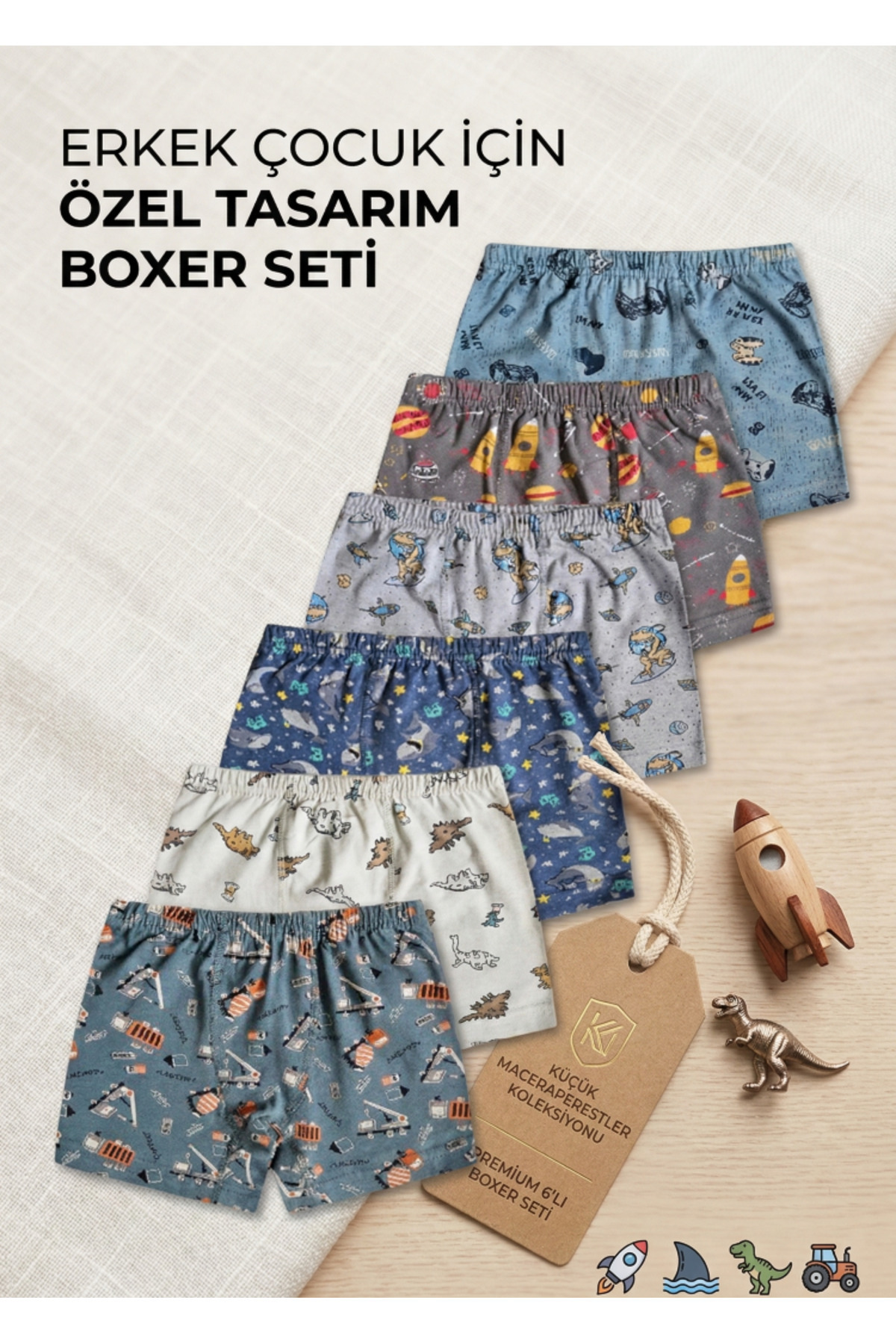 Boy boxer printed 100% cotton 6pcs economic package good quality and suitable