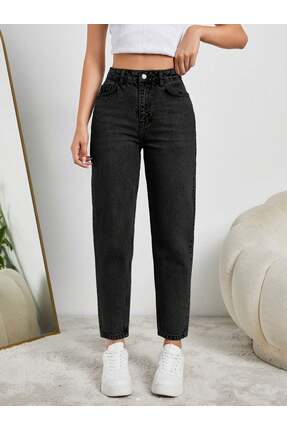 HerTon Kadın Yüksel Bel Mom Jean Pantolon %100 cotton Esneme yok