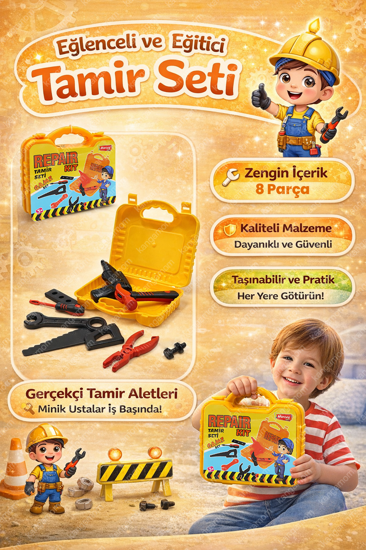 Heroes Çantalı Tamir Seti Oyuncak - Eğitici Öğretici Teknik Servis