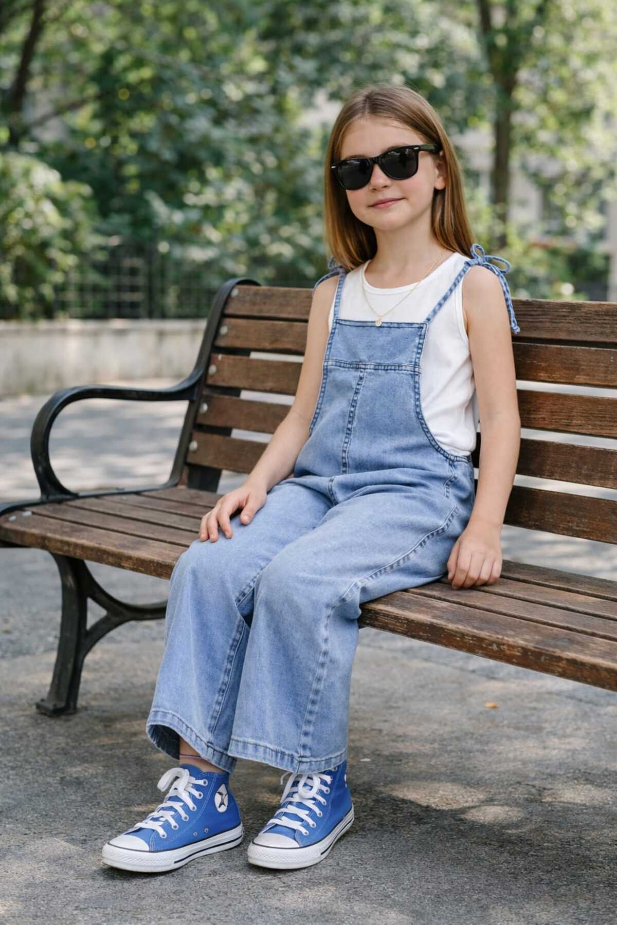 CoolCix Cotton Single Denim Overalls with Cords (No Hooks