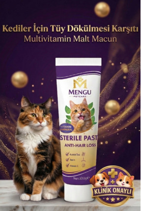 mengu petcare Tüy Dökülme Engelleyici, Tüy Yumağı ve Kusma Önleyici Multivita...