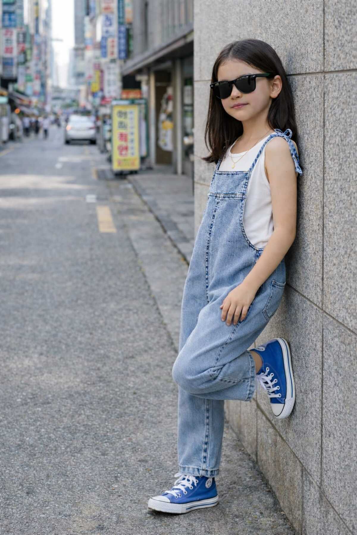 CoolCix Cotton Single Denim Overalls with Cords (No Hooks