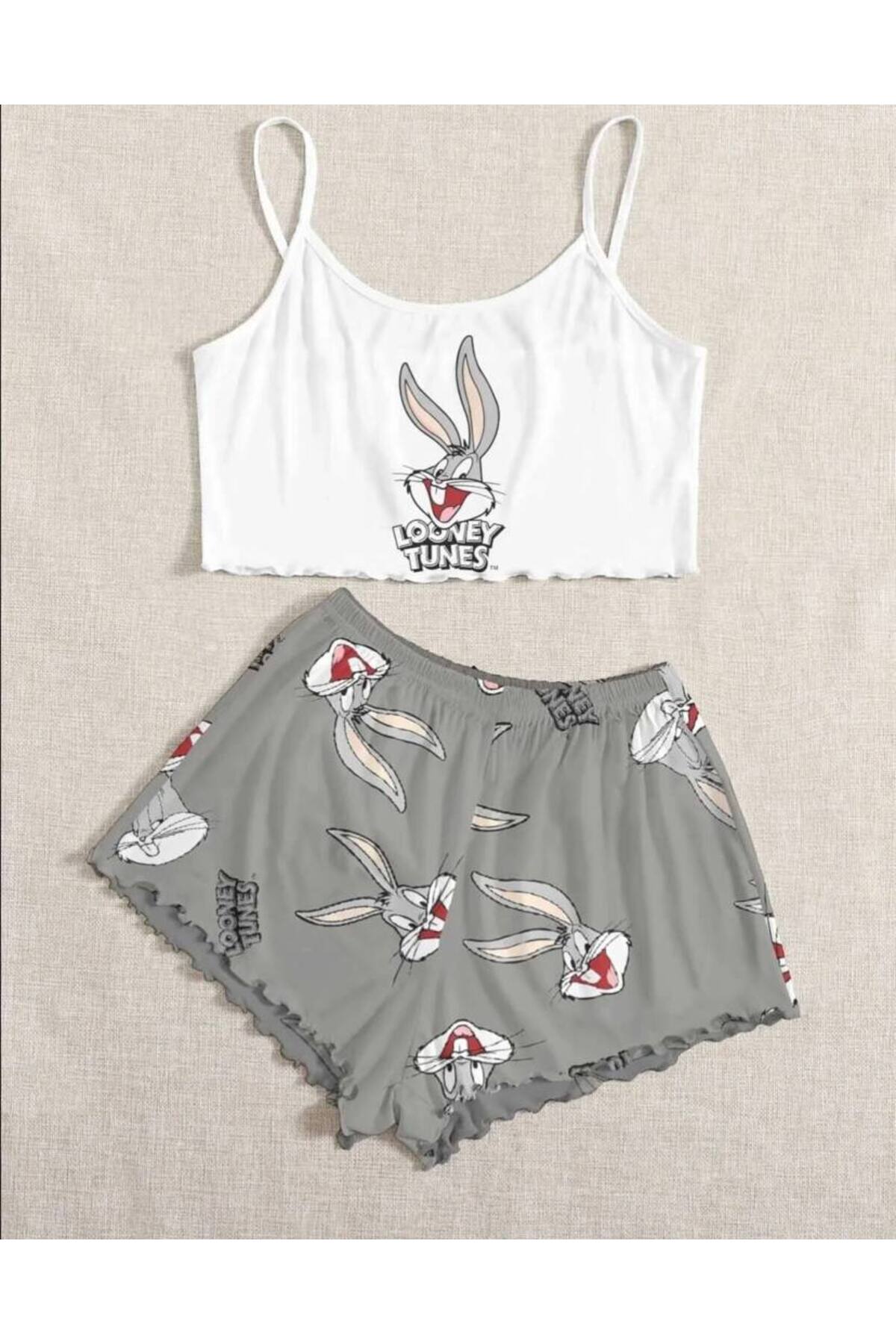 Silona Homewear Σετ πιτζάμες με τιράντες και σορτς Looney Supersoft Basic Sin...