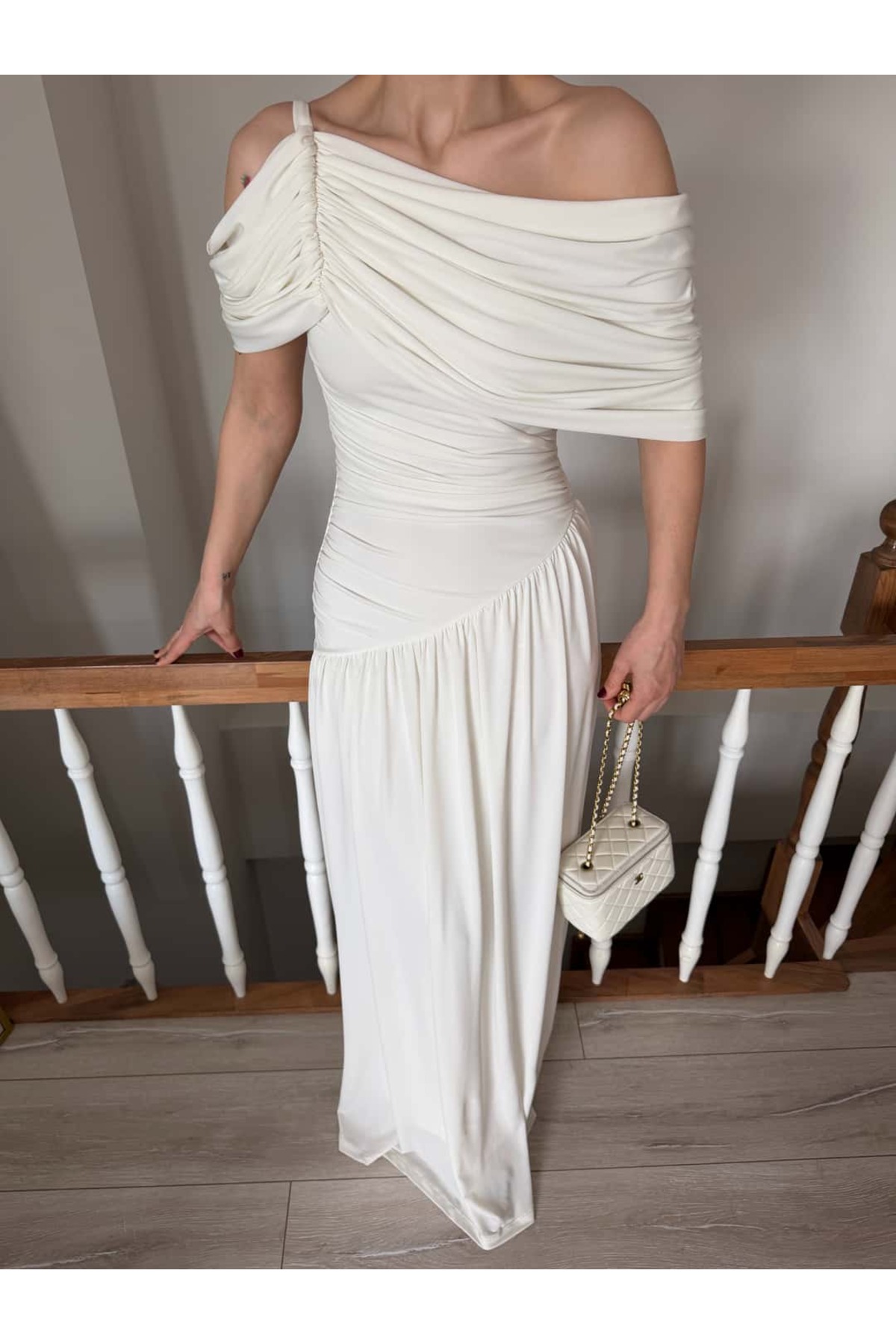 YK FASHION  Aura Drapeli Elbise - Görsel 2