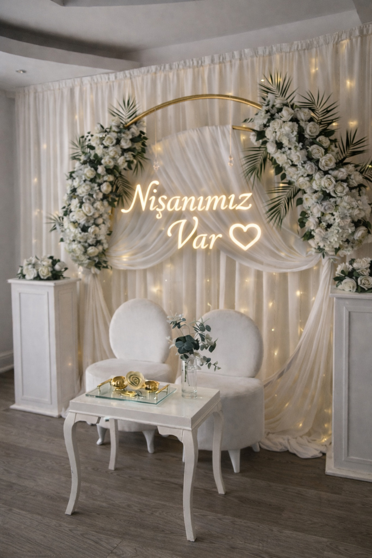 yadineonart Nişanımız Var Yazılı 50 Cm Günışığı LED Neon Tabela
