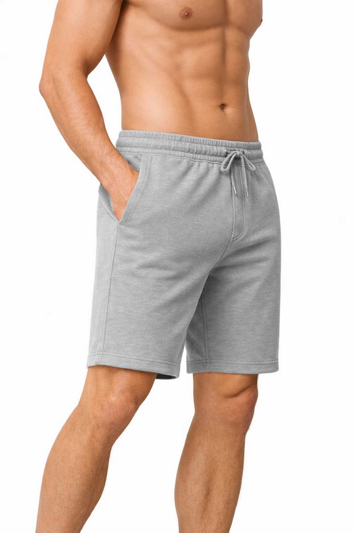 MODA İLEMA Erkek Şort Spor Pamuklu Rahat Kalıp Cepli Yazlık Şort S-7XL Büyük Beden 5 Renk görsel 2