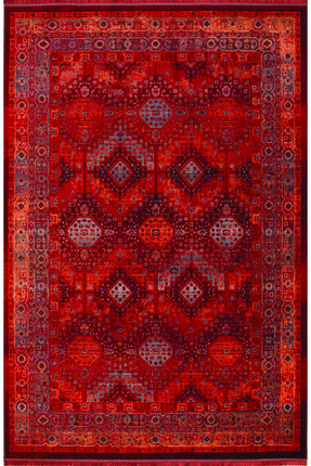 ENMİRSA HOME Art-Vesta Serisi Modern Afgan Halısı - El Dokuma Görünümlü Eskit...