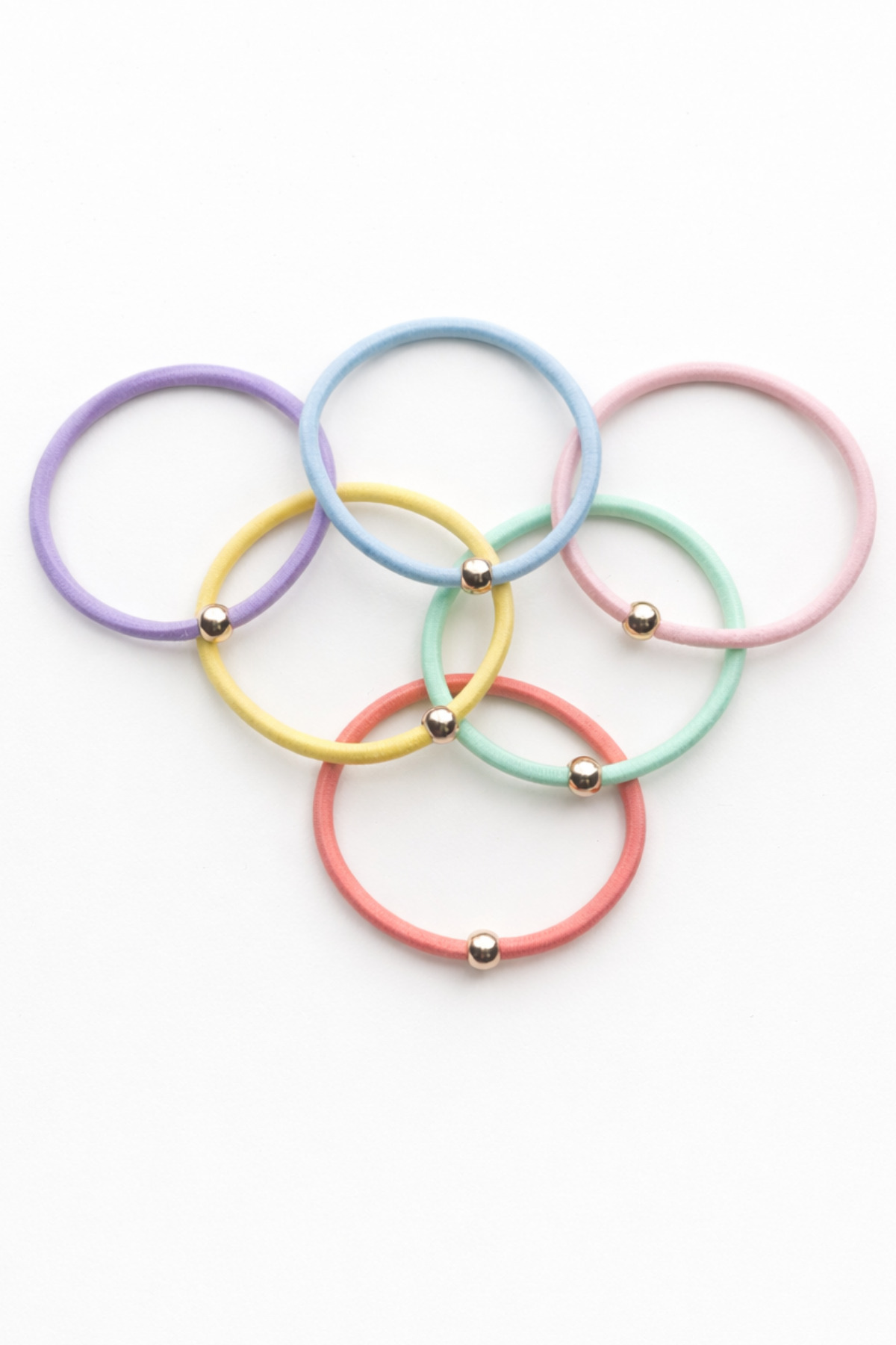 6-Piece Soft Color Hair Elastic Daily Use Soft Buckle Set