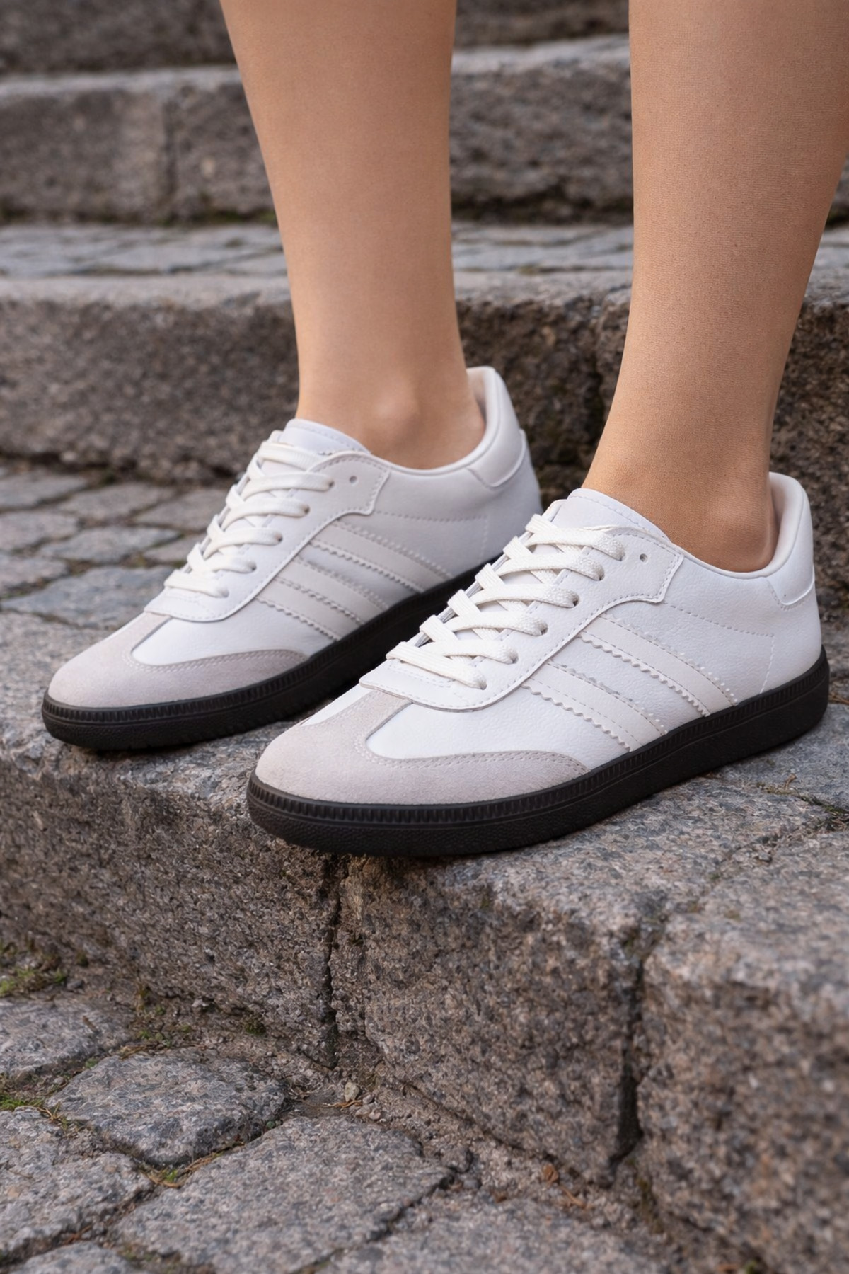 retro sneaker spor ayakkabı kadın günlük B75806 Renkli Rahat Hafif Günlük Yürüyüş Ayakkabısı — سفید SAMBE — تصویر 4 از 8
