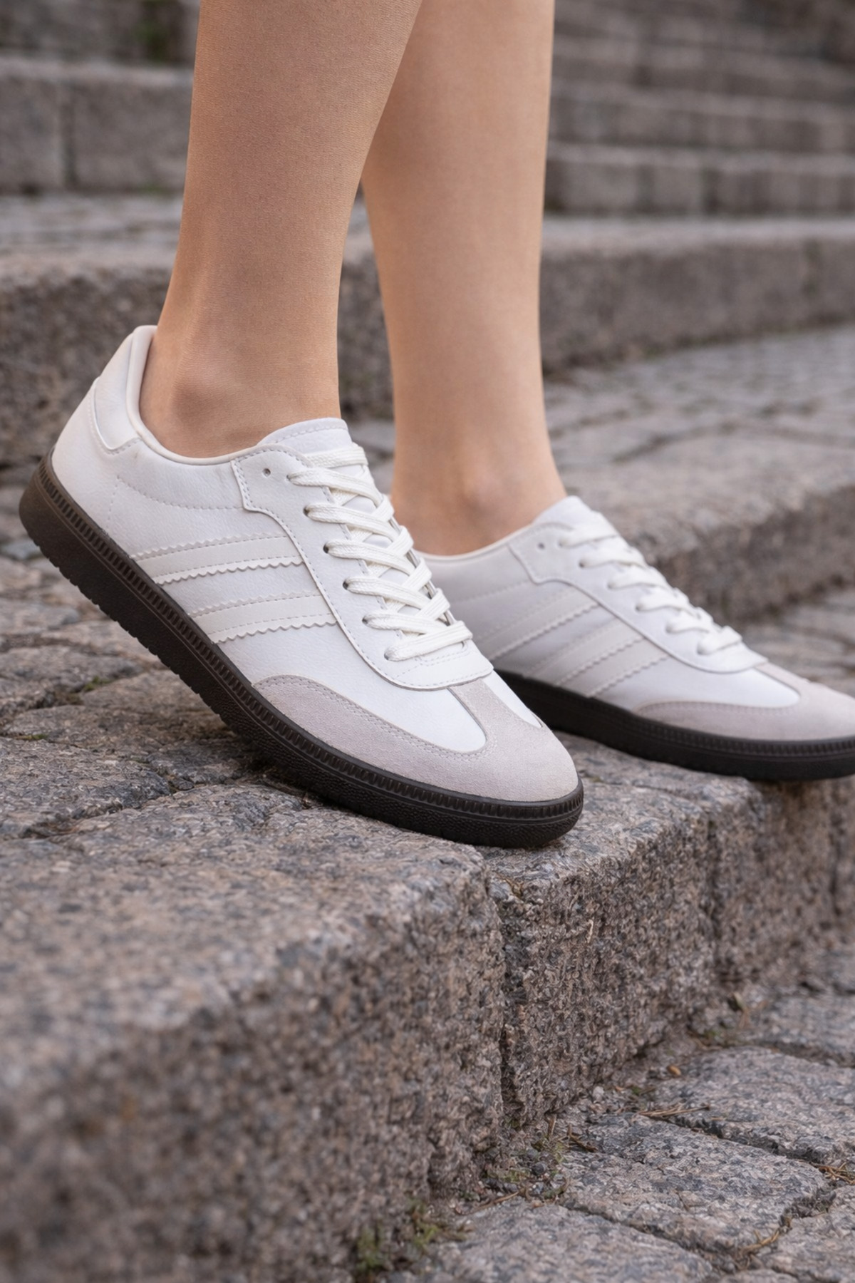retro sneaker spor ayakkabı kadın günlük B75806 Renkli Rahat Hafif Günlük Yürüyüş Ayakkabısı — سفید SAMBE — تصویر 5 از 8