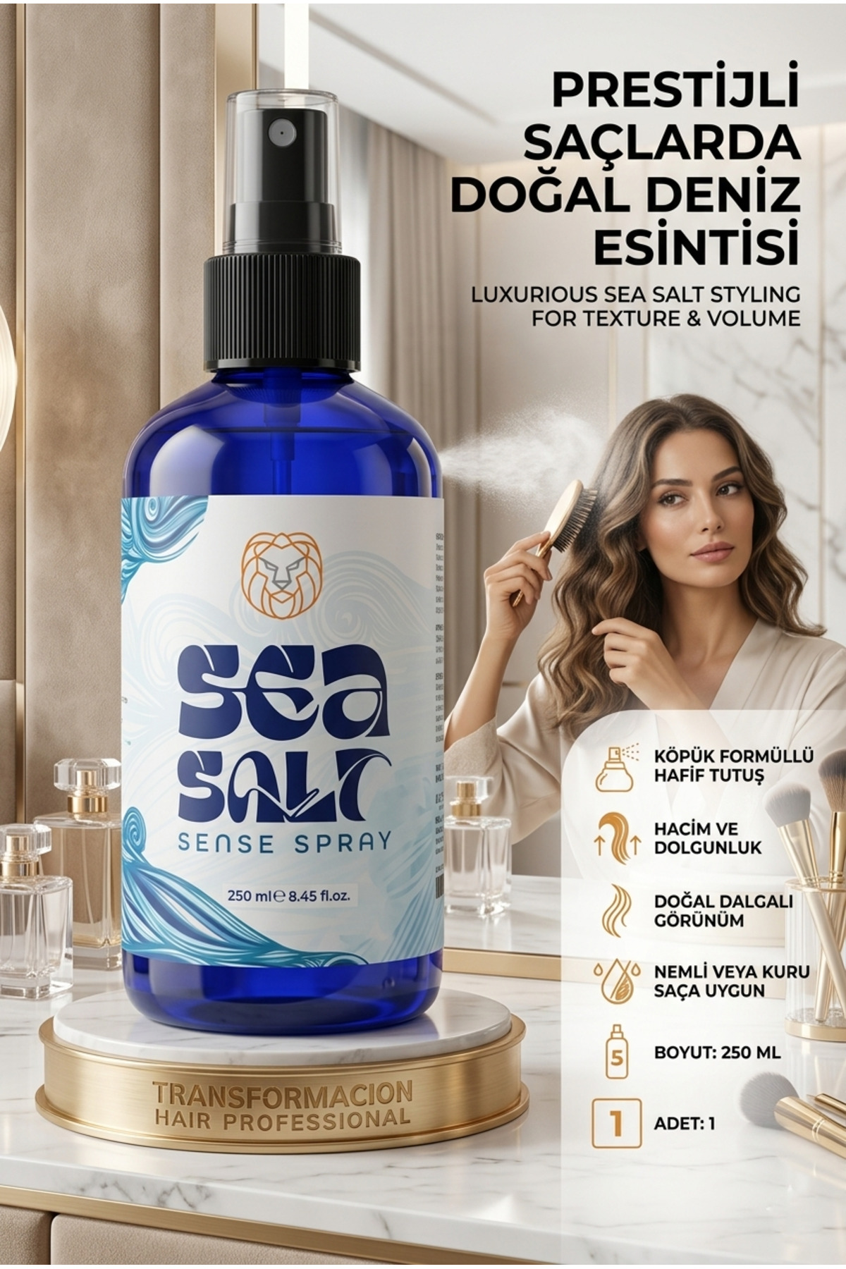 Transformacion Deniz Tuzu Spreyi | Plaj Dalgası Hacim Veren Saç Şekillendirici 250 ml 723068 — 7430000723068
