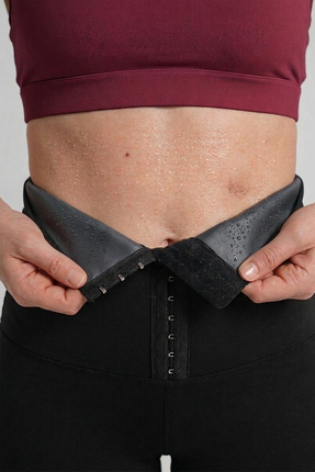 ELEGANCE KORSE Yüksek Bel Zayıflatan Yağ Yakan Agraflı Sauna Spor Tayt Model