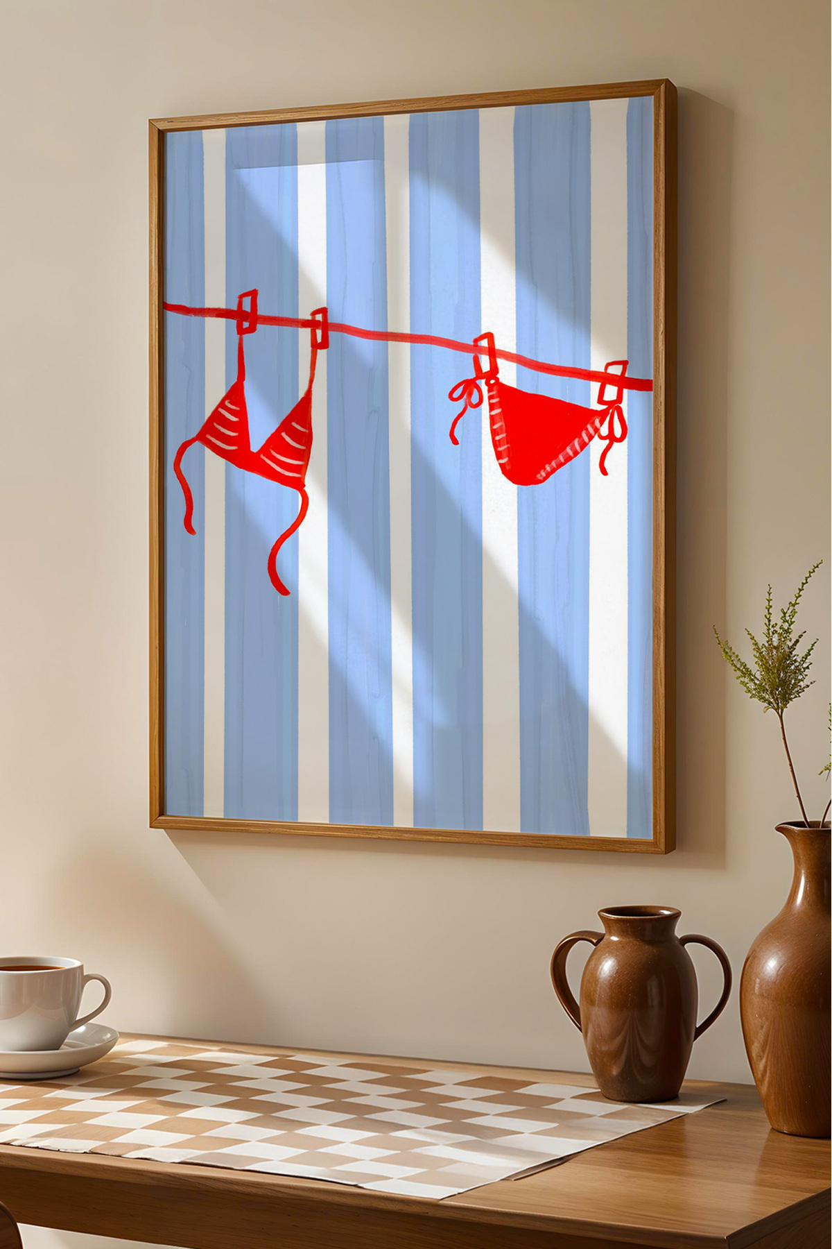 Bikini Tablo Yazlık Plaj Temalı Modern Poster Duvar Dekoru Çerçevesiz