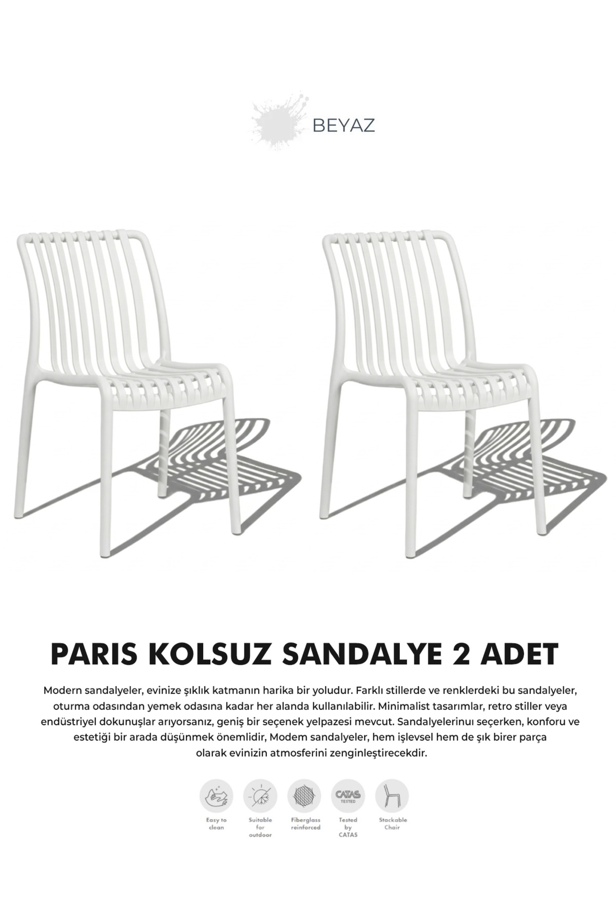 PARİS | 2 ARMLESS LUX CAFE & RESTAURANT CHAIRS