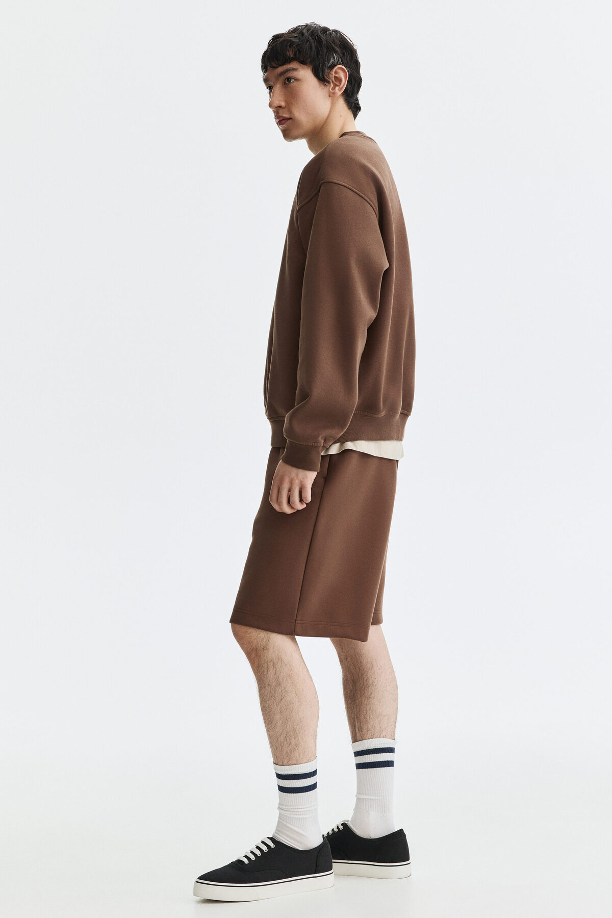 H&M İnterlok Şort Relaxed Fit görsel 6