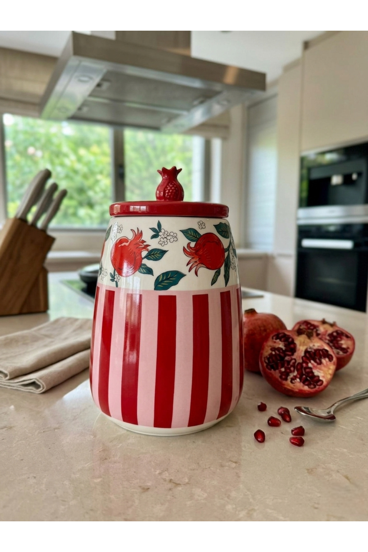 3’lü Oval Narlı Kavanoz Seti | Cam Saklama Kavanozları Şık Tasarım