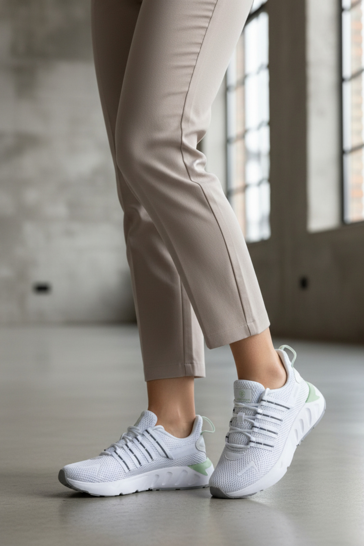 SW-1472 Women's White Comfort Casual Sneaker Shoes