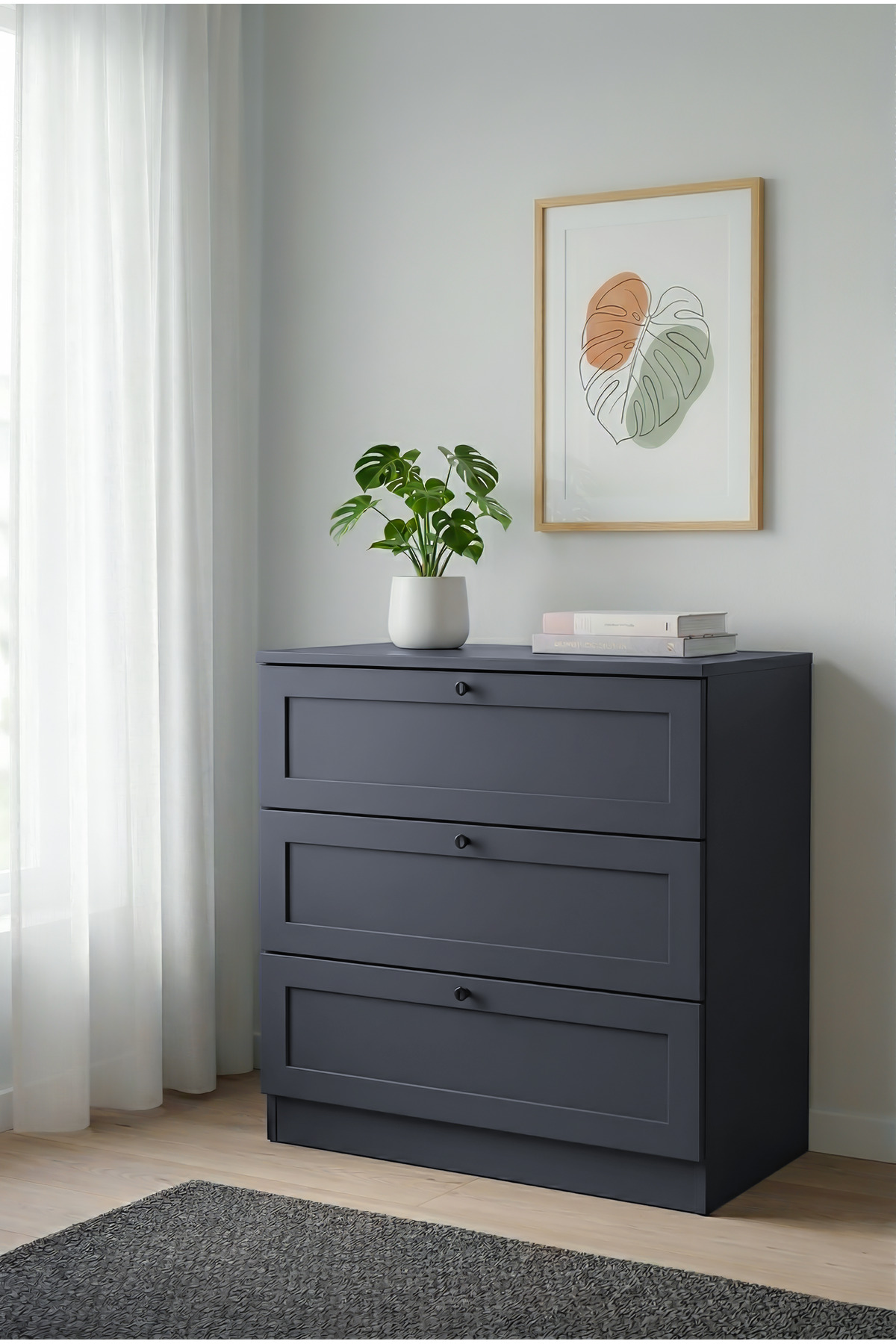 Terra 3 Drawer Dresser 75x77x42 cm – Modern Design