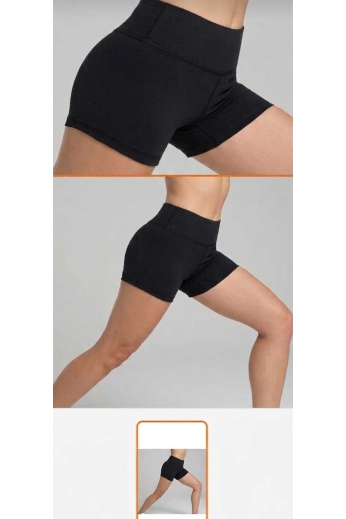 ZUM Kısa Tayıt Siyah Polyamid Dalgıç Kadın Yüksek Bel Mayo Bikini Tarzı Ultra Likralı Günlük Sporcu Yoga