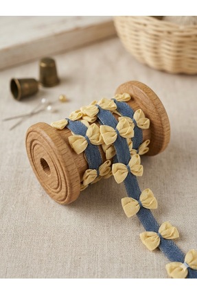 satab Fransız Denim Rokoko Dekoratif Şerit 15mm - 25metre