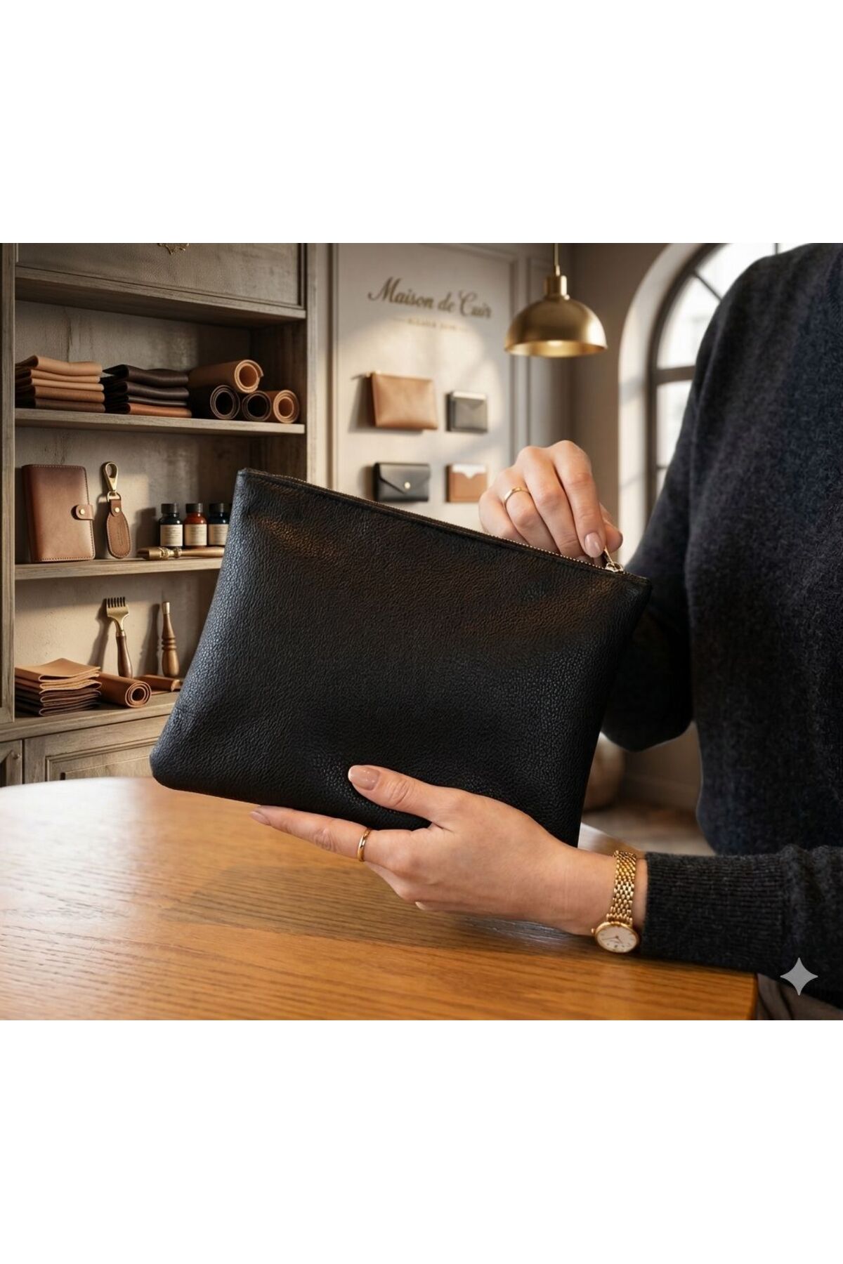 VELORİA BAG & SCARF Çok amaçlı premium portföy, makyaj ve abiye çanta ELCİK HEDİYELİ ! görsel 4