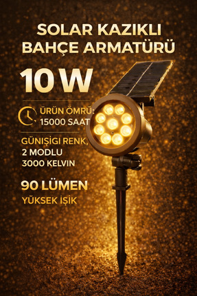 LUMIXA ENERJİ GÜNEŞ-SOLAR ENERJİLİ * 10 W YÜKSEK IŞIK *ÇİM ARMETÜR * GÜNIŞIĞI...