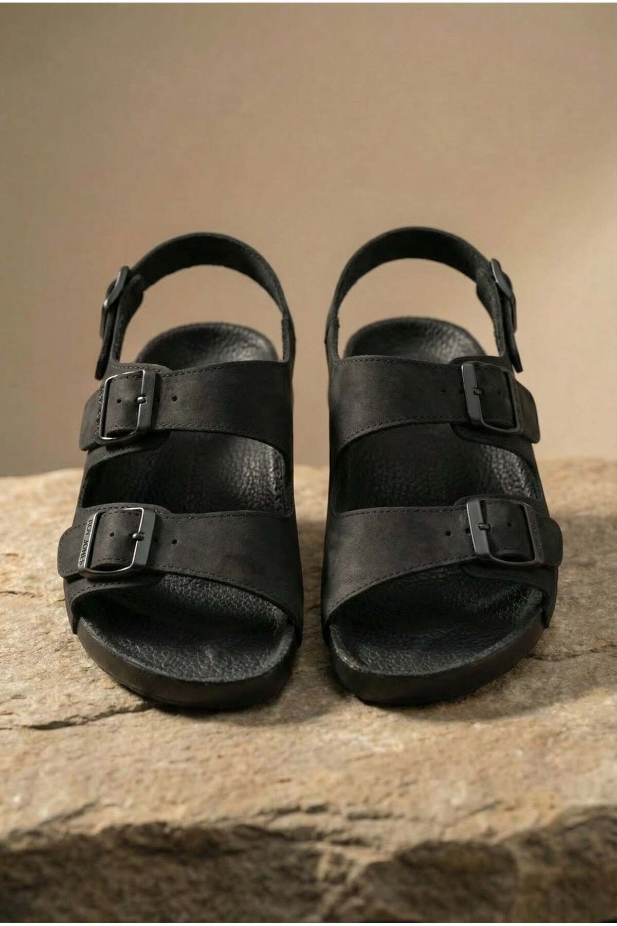 Shoebuo Erkek Sandalet Terlik Çift Tokalı Anatomik Taban Rahat Günlük Yazlık Premium Şık Tasarım görsel 4