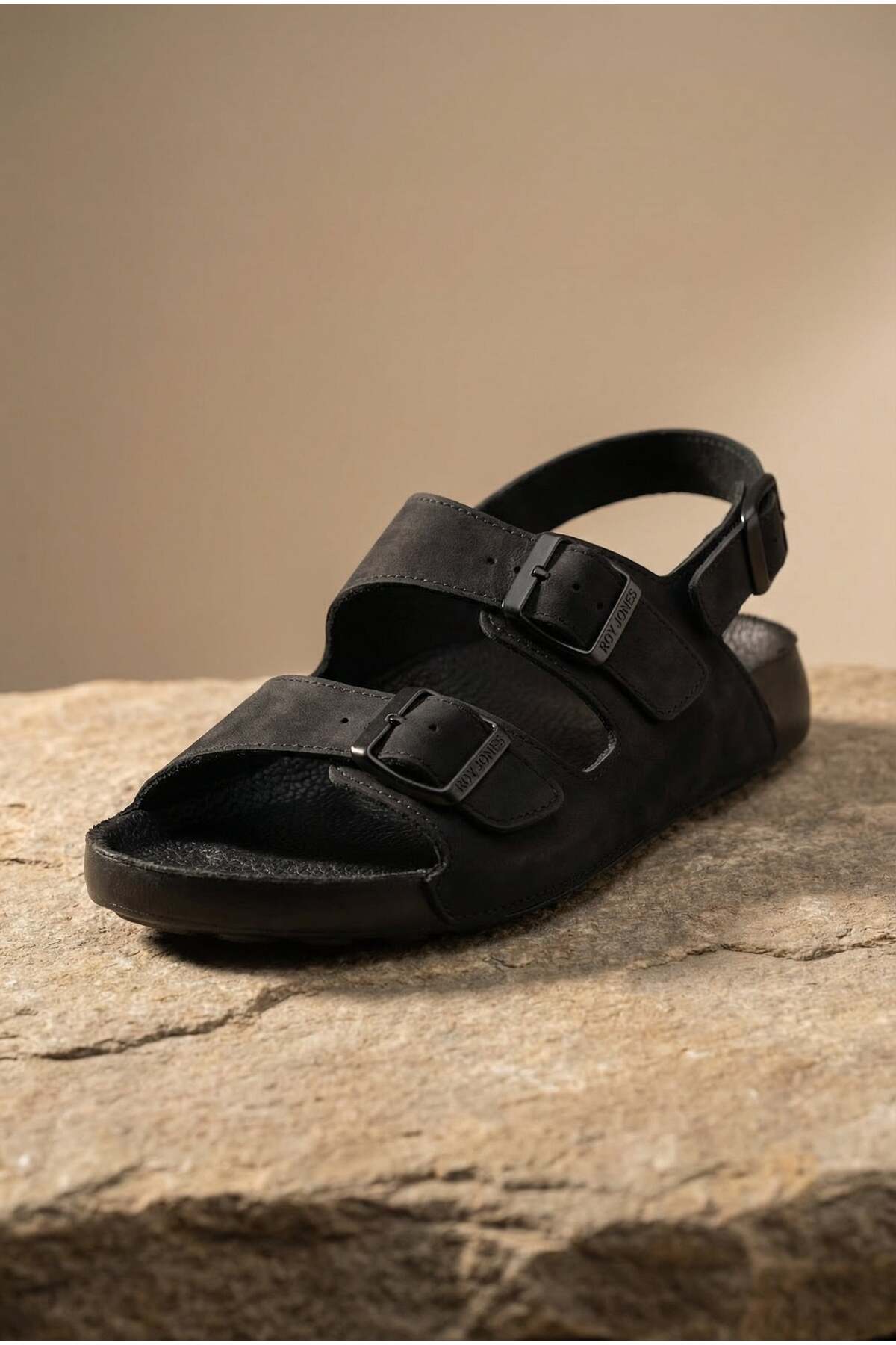 Shoebuo Erkek Sandalet Terlik Çift Tokalı Anatomik Taban Rahat Günlük Yazlık Premium Şık Tasarım görsel 3