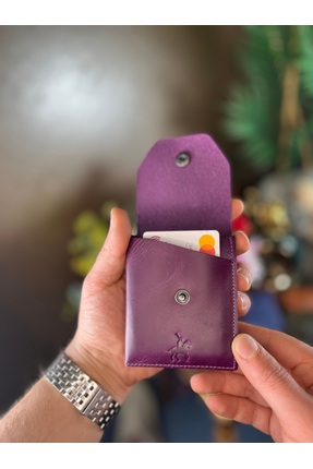 LEWİS POLO Viral Hakiki Deri Bol Kartlıklı Kullanışlı MOR unisex Cüzdanı