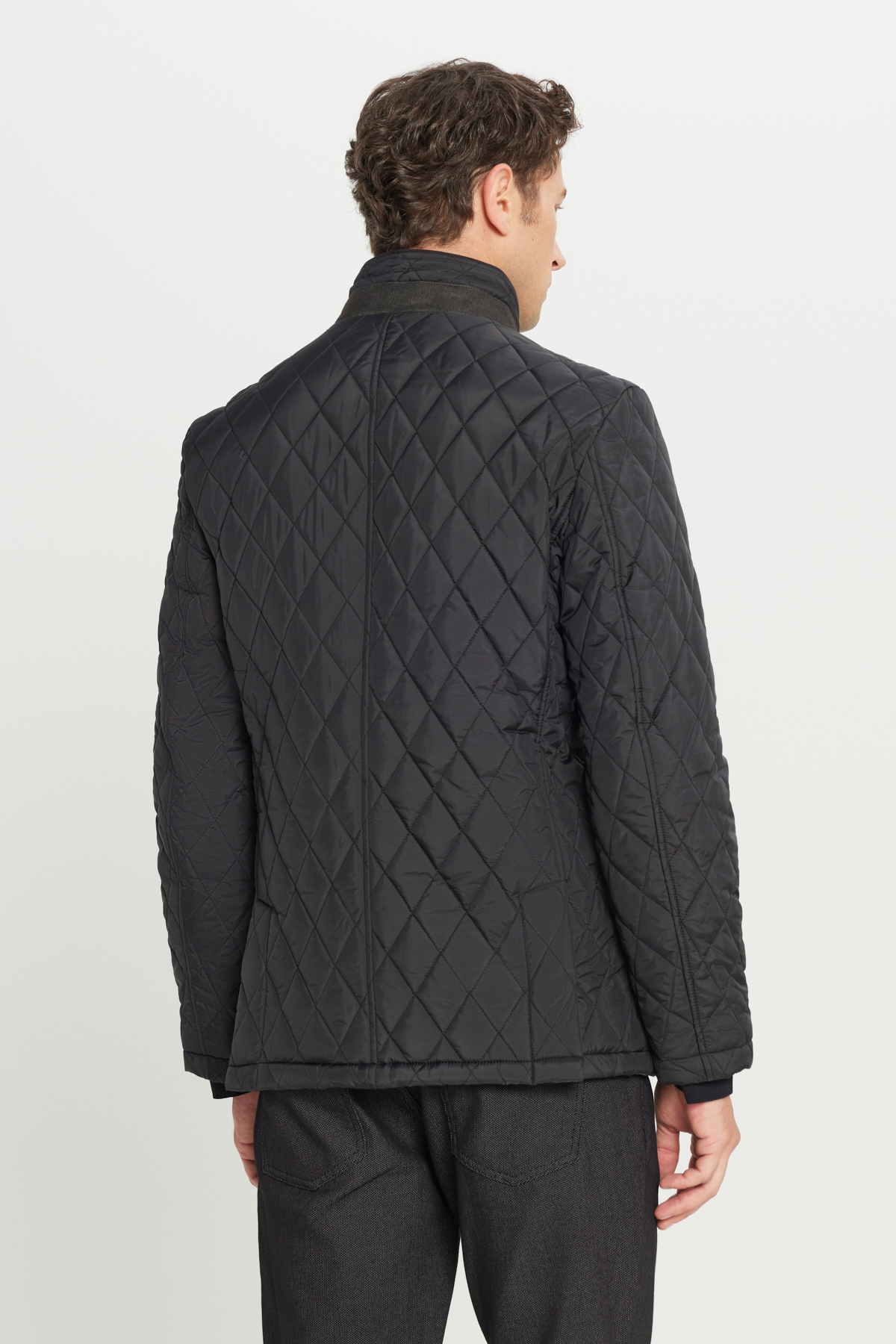 ALTINYILDIZ CLASSICS Erkek Siyah Standart Fit Normal Kesim Dik Yaka Yan Cepli Overcoat görsel 5