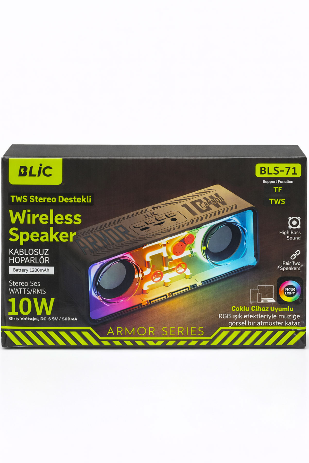 Blic Armor Series BLS-71 Şeffaf Mecha RGB Işıklı 10W Kablosuz