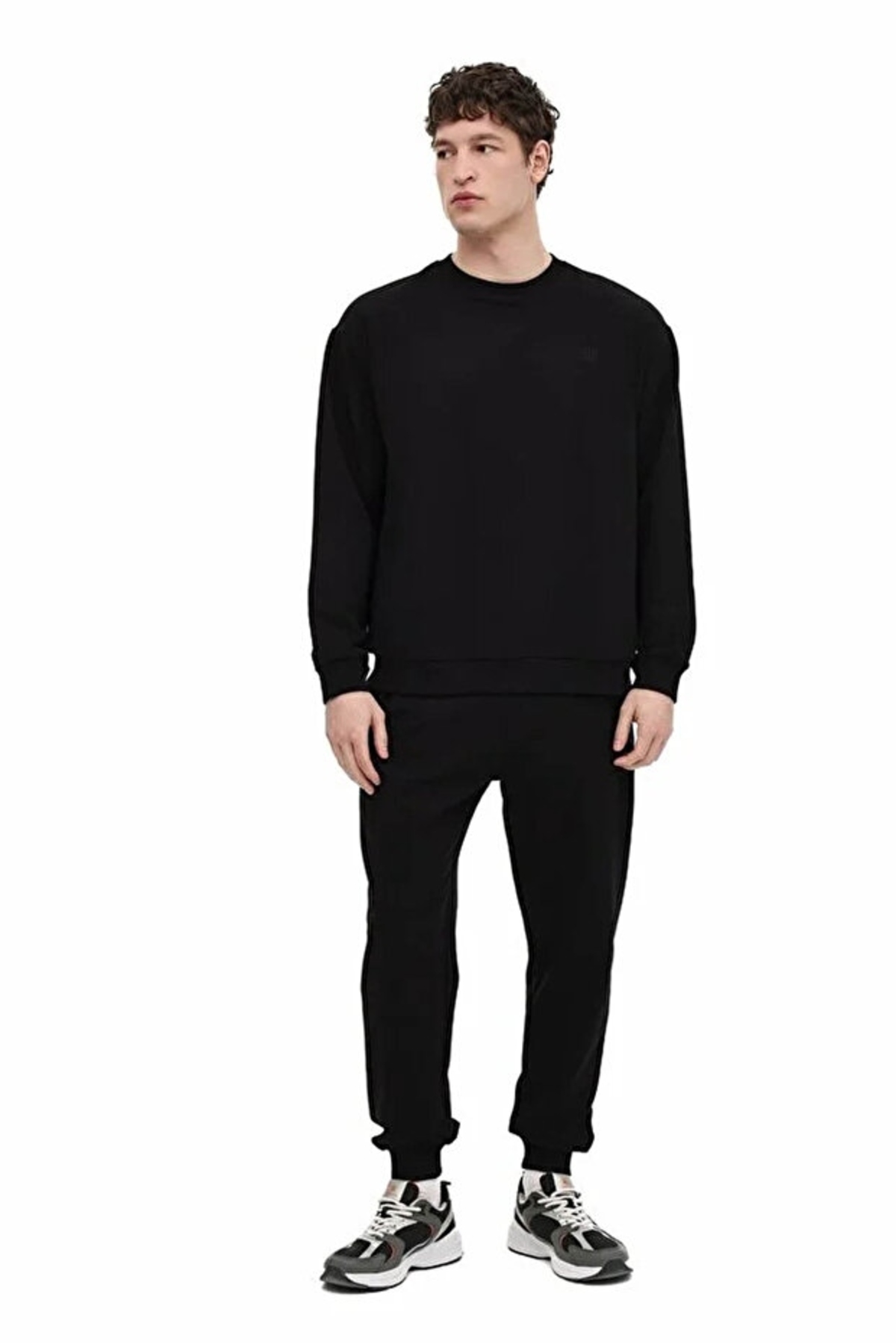 Lumberjack MB SN75 C NECK SW 6FX Erkek Sweat A102064460 Sıyah