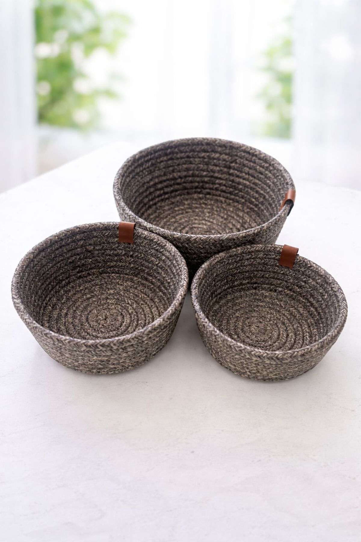 3-Piece Wicker Basket, Wicker Towel Basket,Kitchen and Bathroom Organizer, Multipurpose Basket Set