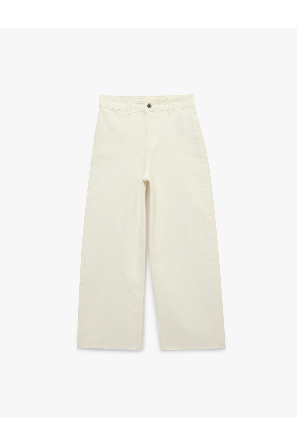 Normal Bel Rahat Kalıp Kesik Paça Jean Pantolon - Culoette Jean