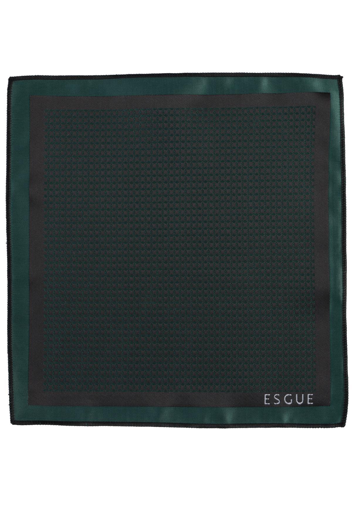 Esgue Hand Made 6 cm Slim Pötikare Desen Yeşil Renk Mendilli İnce Kravat görsel 6