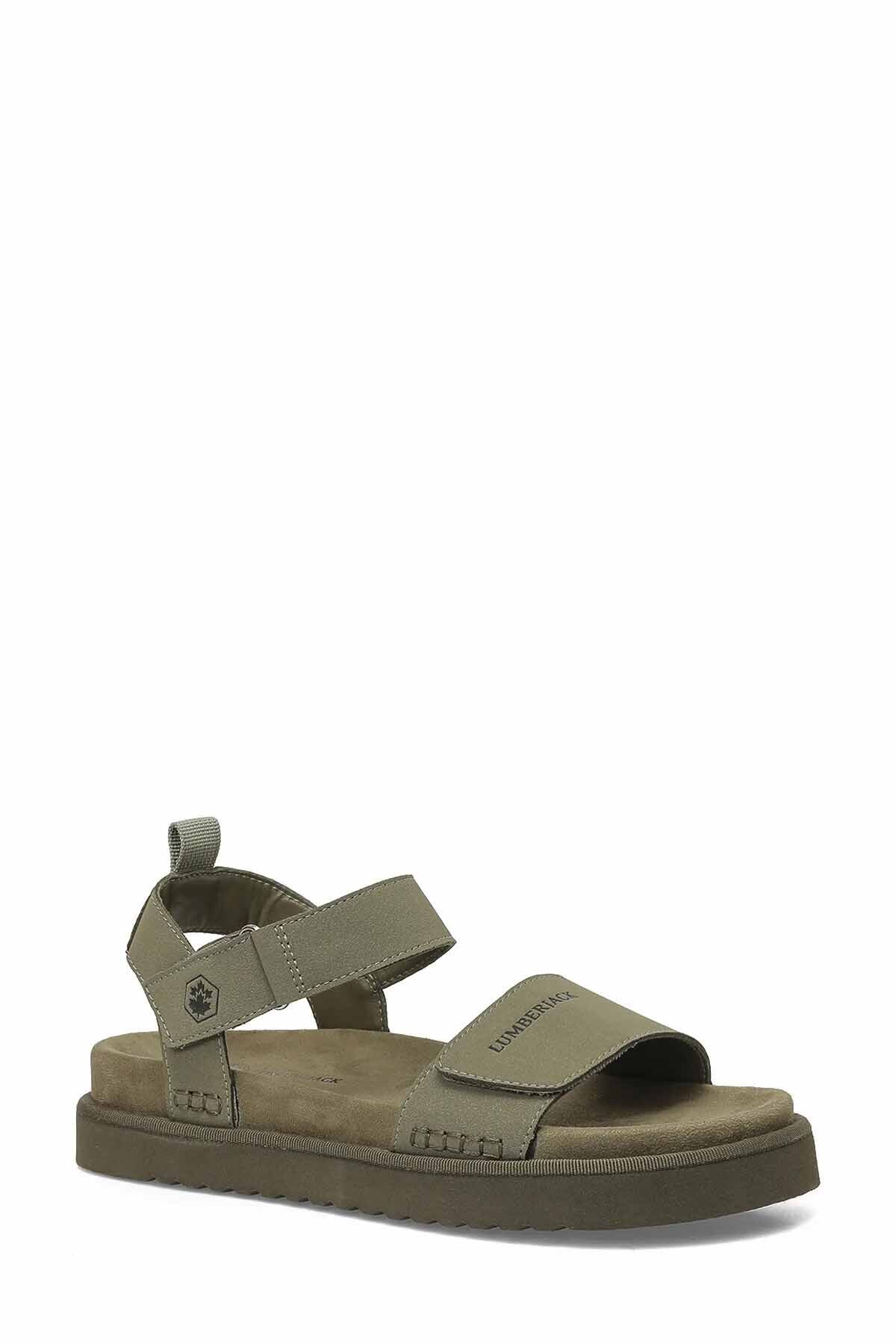 Women's Khaki Casual Sandals - Comfortable Sole & Adjustable Band