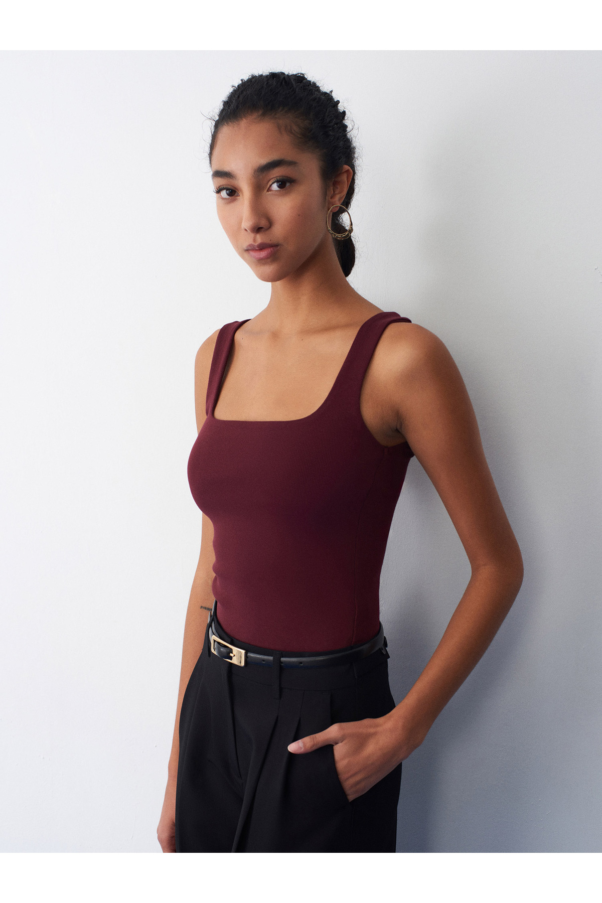 Dilvin  21057 Askılı Atlet-Bordo - Görsel 3