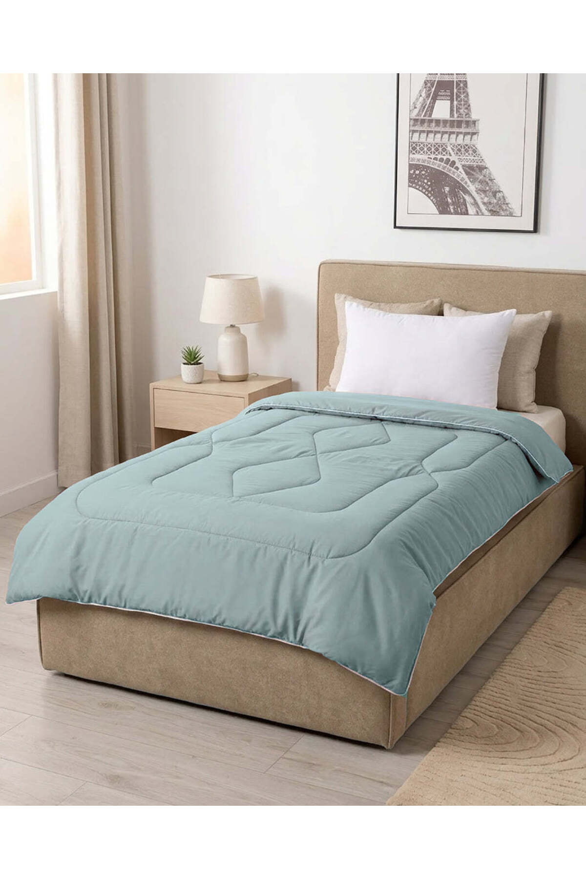 REDTAG Teal Solid Comforter Single Size