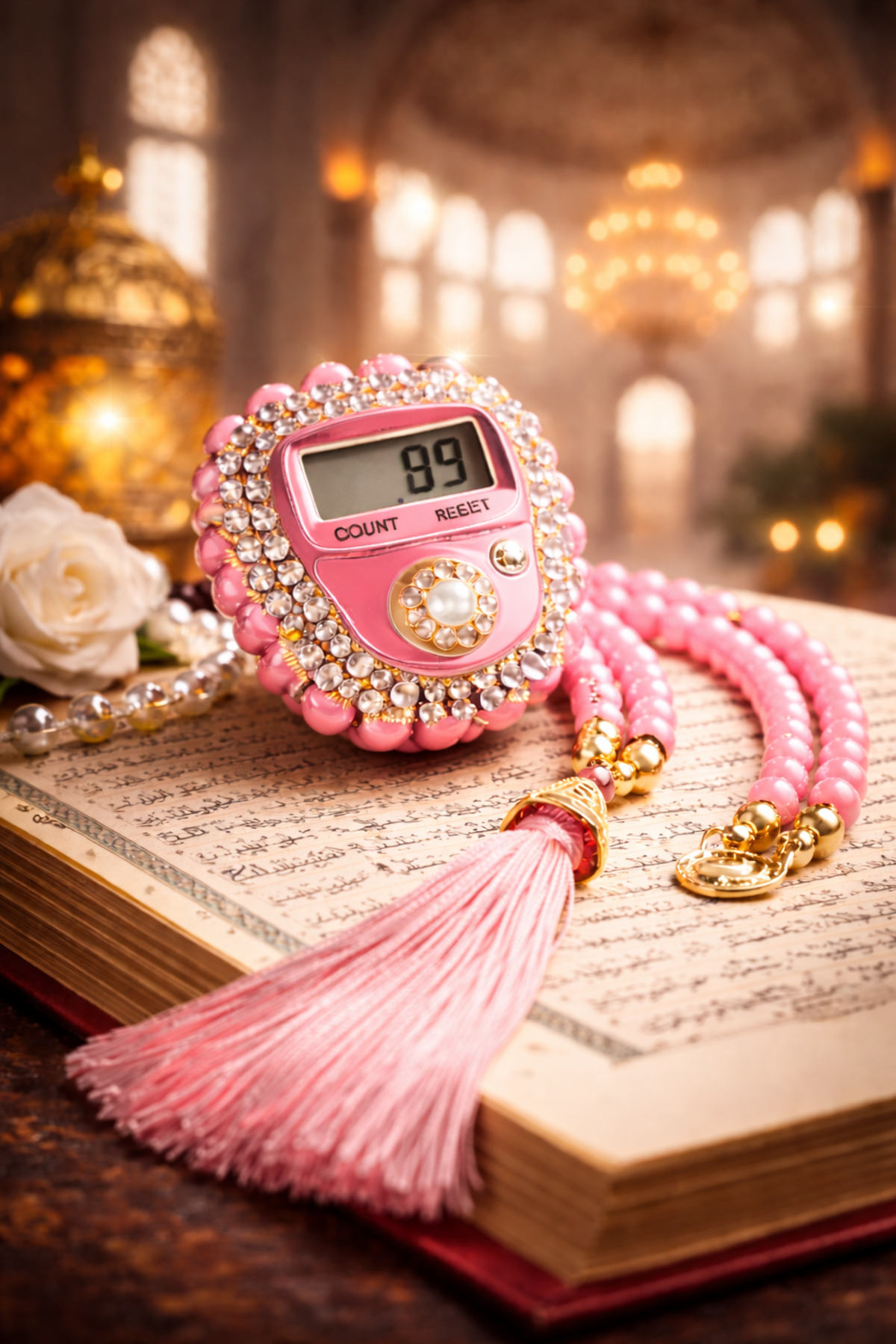 Gift Gemstone Zikirmatik & Rosary Set | Stylish & Elegant Special Series | Gift Boxed