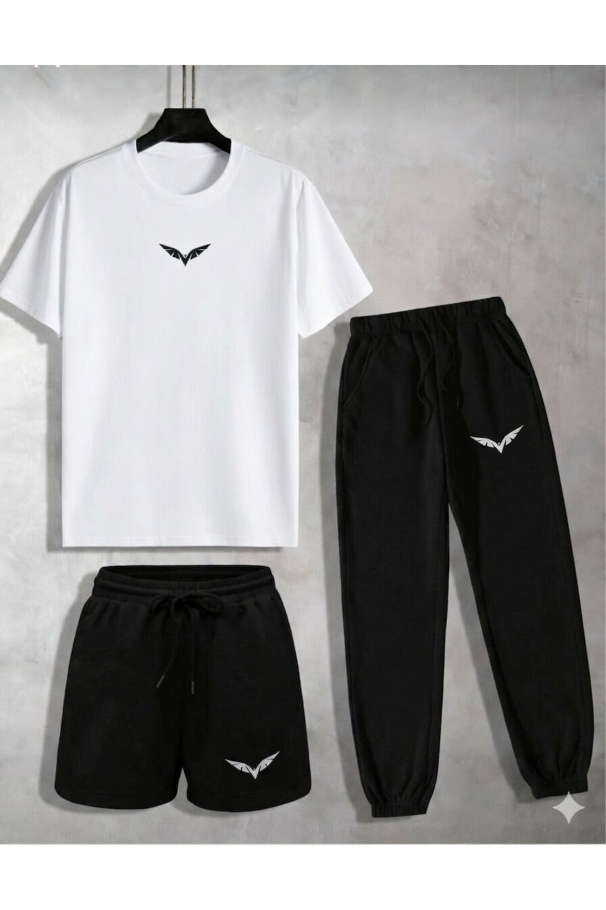 Gutsy 3-Piece Unisex Set Shorts Tracksuit T-Shirt Combination
