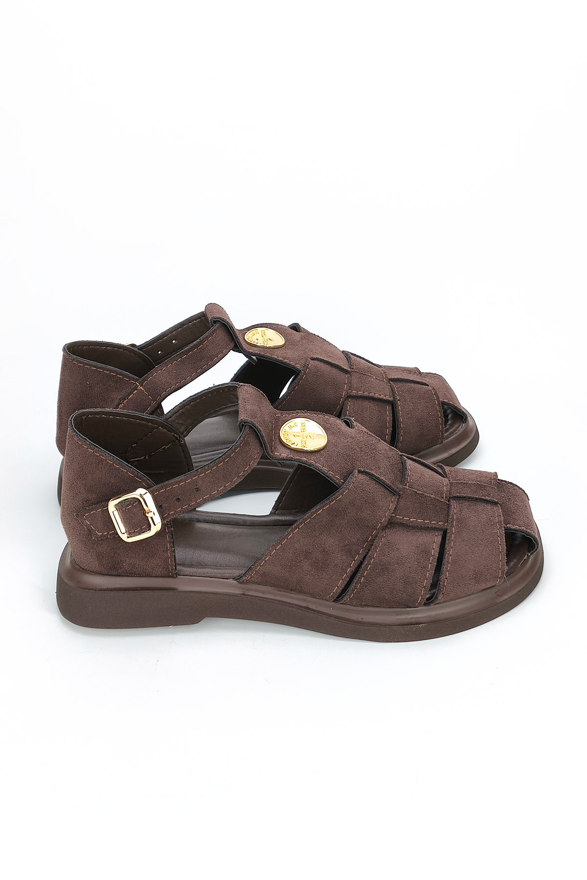 CEYDA SHOES KADIN RAHAT TABAN SÜET TOKALI HAFİF YAZLIK GLADYATÖR SANDALET görsel 4