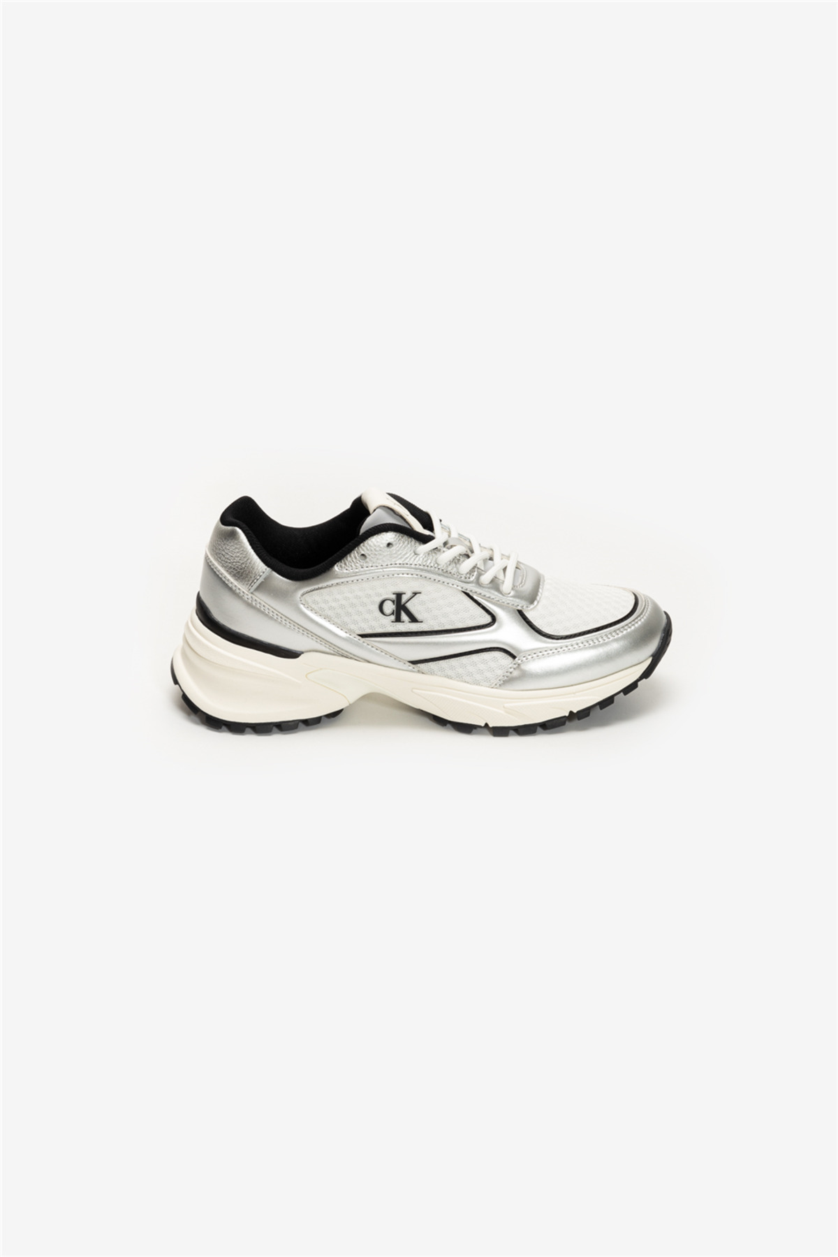 Calvin Klein Dámské šněrovací tenisky Hike Runner ze síťoviny a kůže, šedé