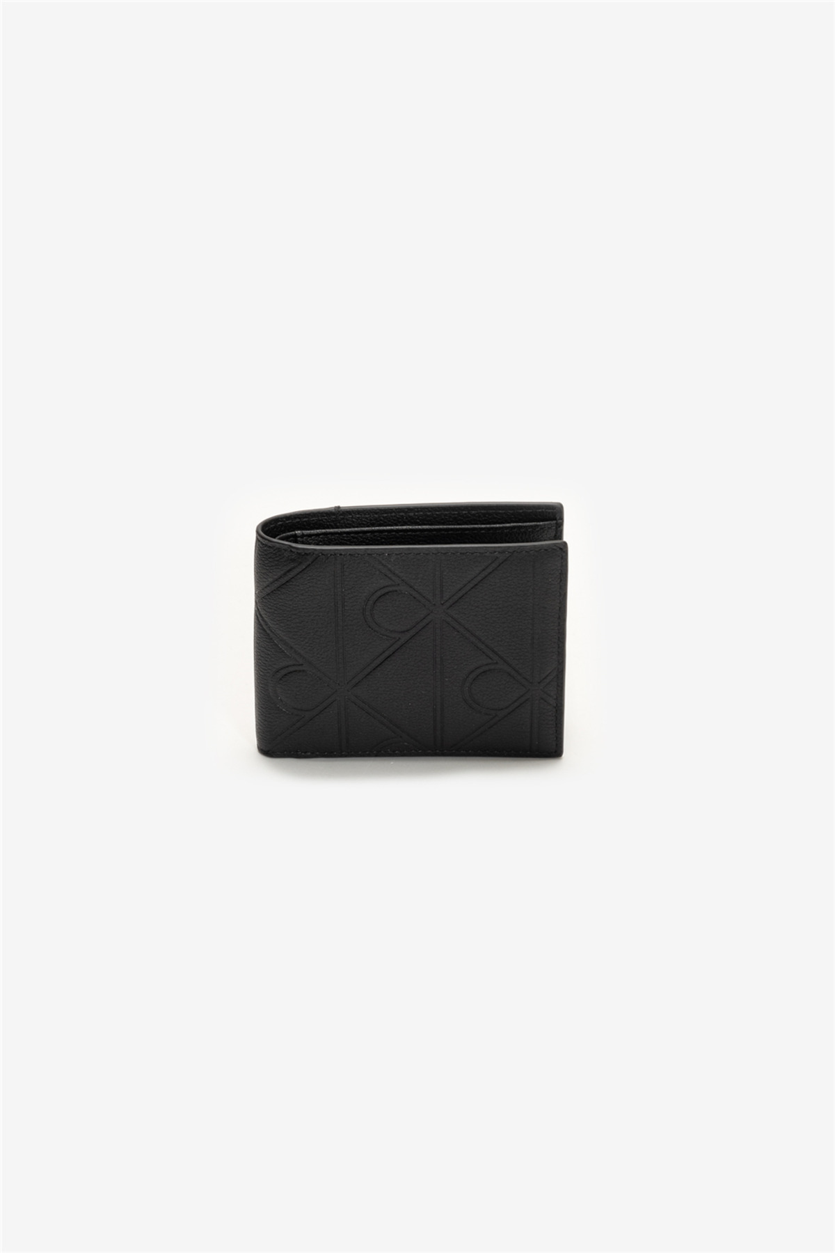 Calvin Klein Xl Emblem Aop Emboss Erkek Cüzdan Siyah