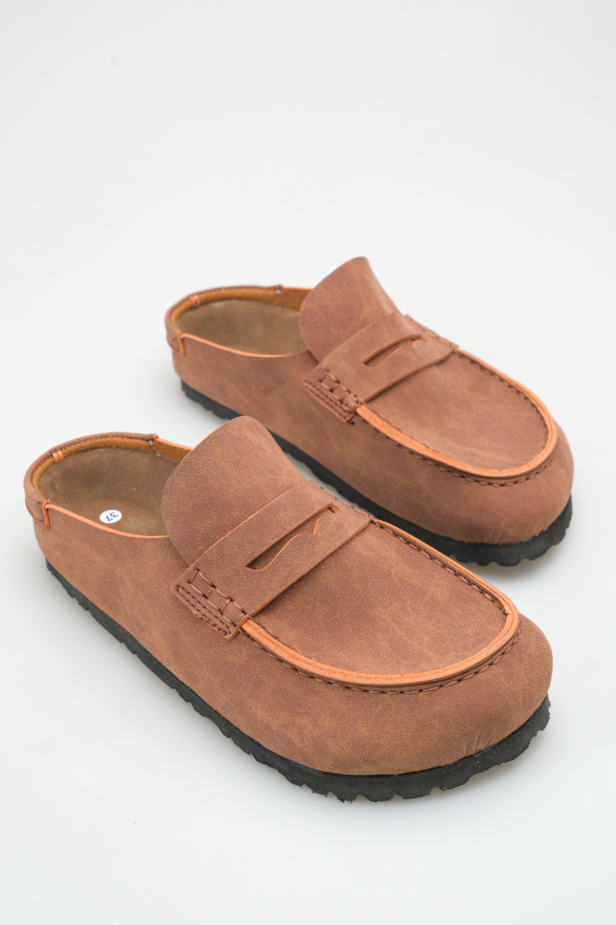 Nazsole Kadın Taba Günlük Düz Tabanlı Ortopedik Loafer Ayakkabı görsel 3