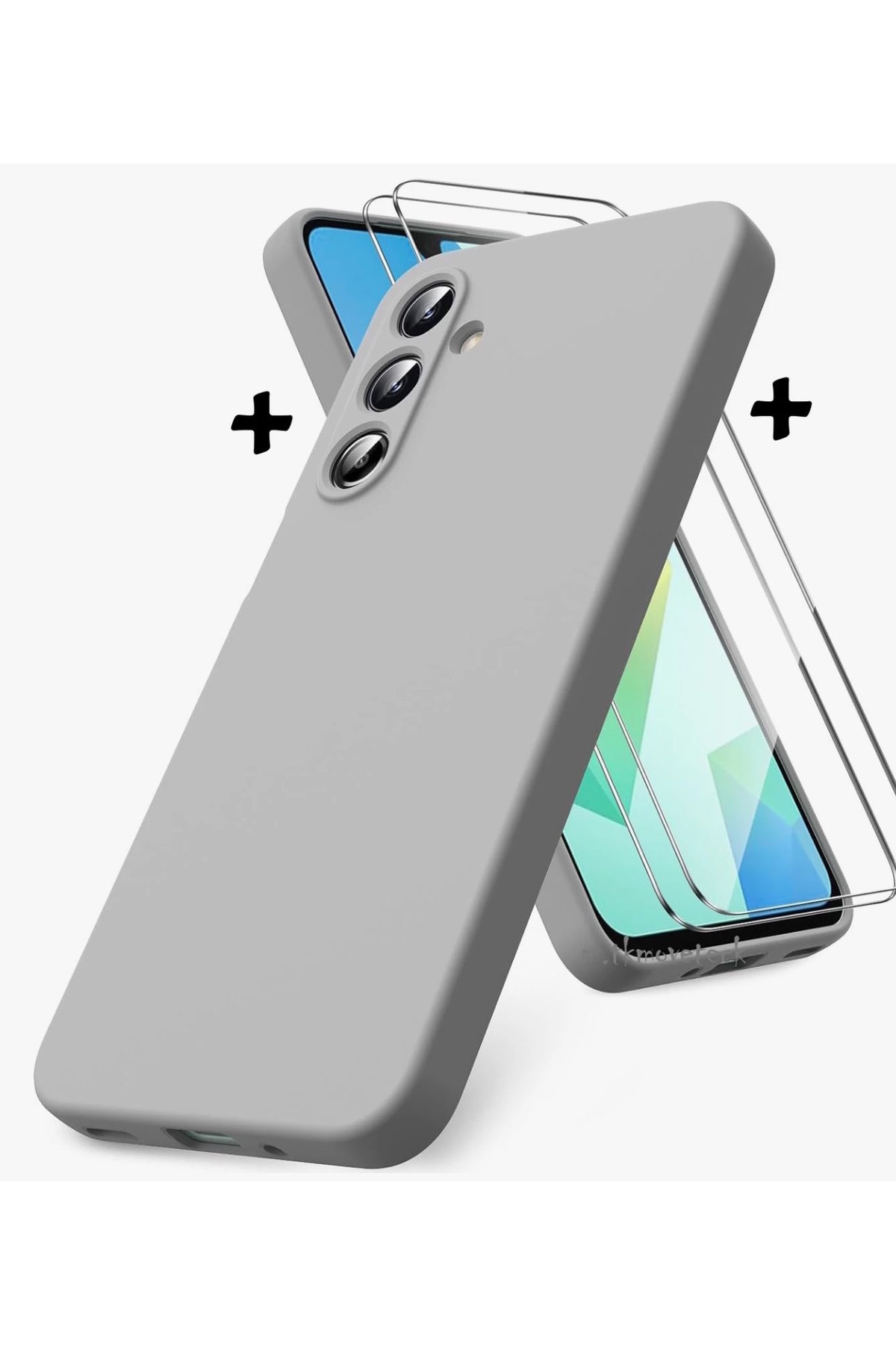 Samsung Galaxy A57 Case Soft Color Matte Silicone with Camera Protection + 9H Screen Protector Glass 2in1 Set