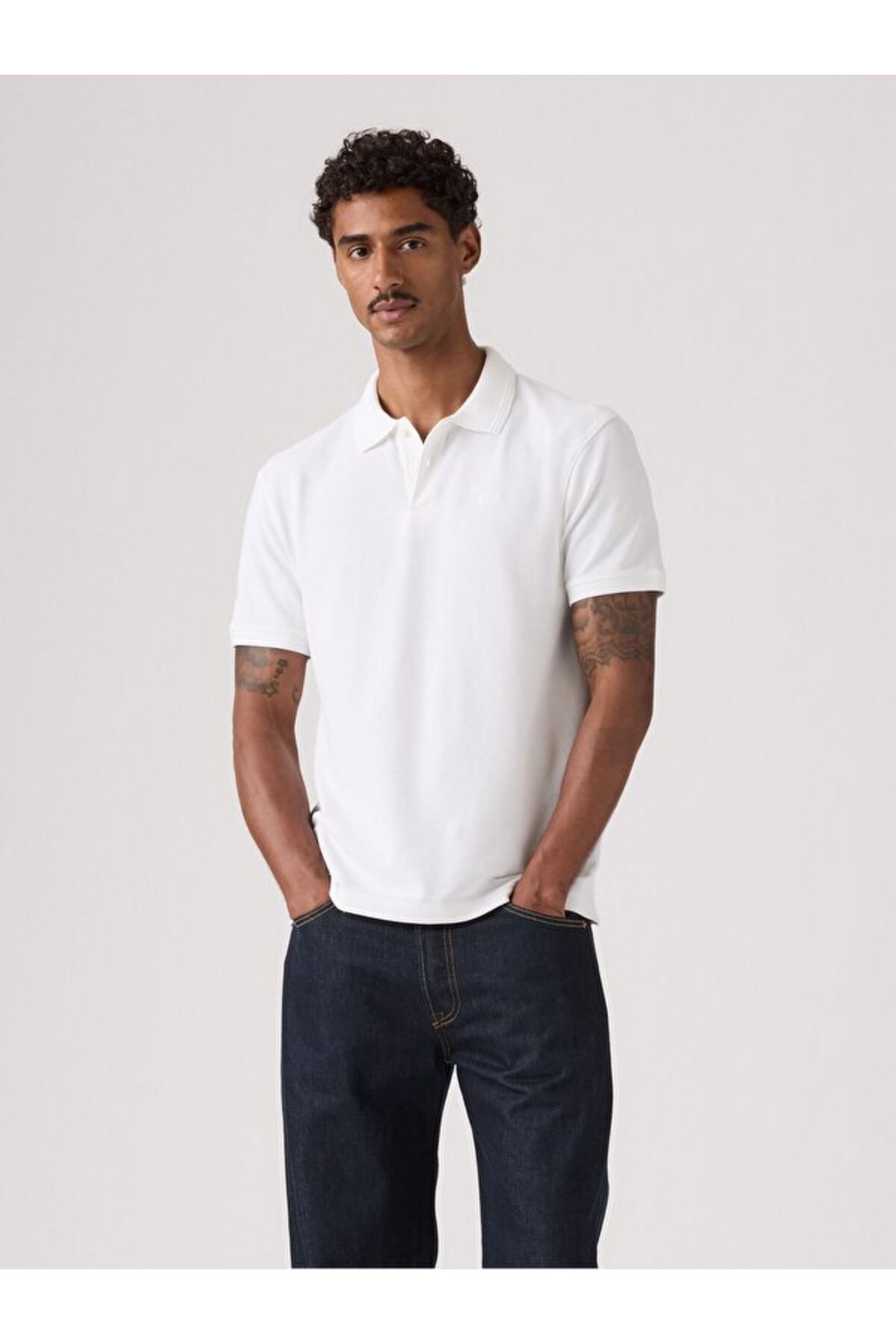 تی شرت یقه پولو اصلی سفید لیوایز پولوشرت Levi's